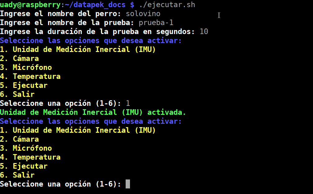 menú del script ejecutar.sh